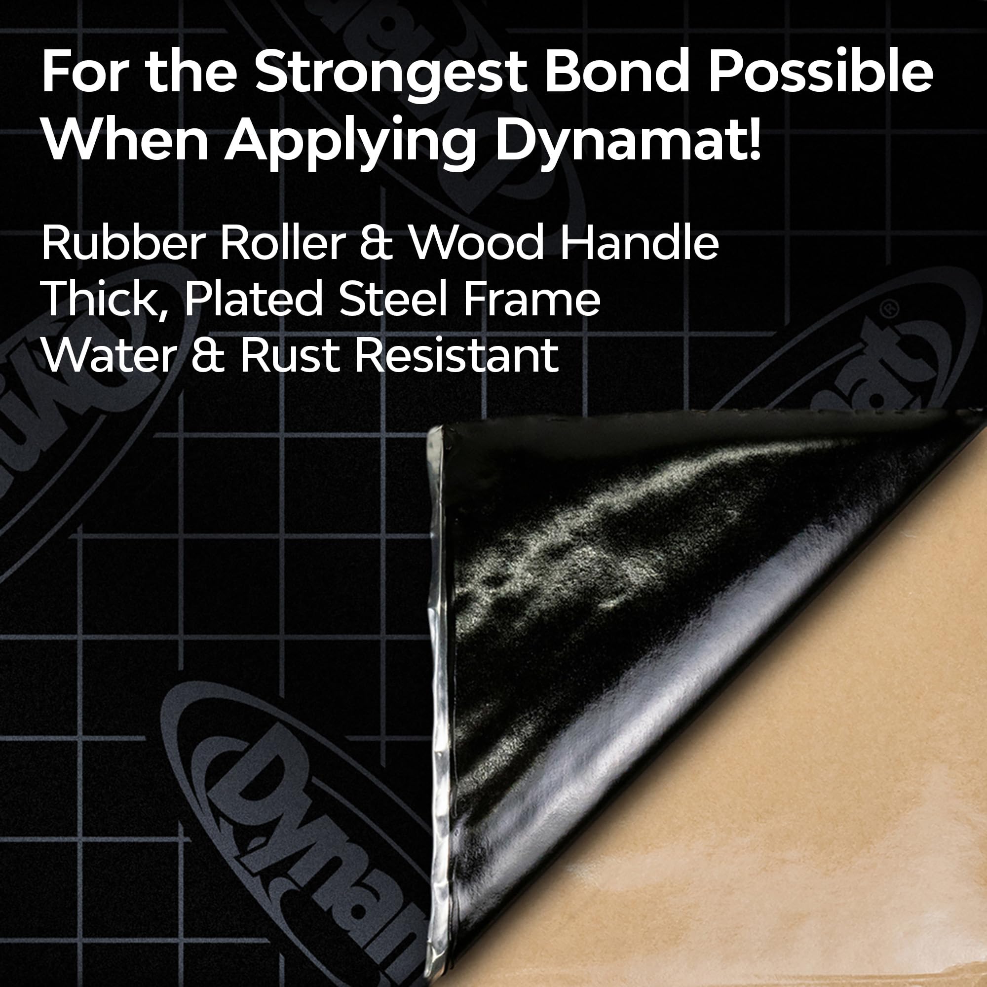 Dynamat Dynaroller rubber roller close-up highlighting even pressure benefit