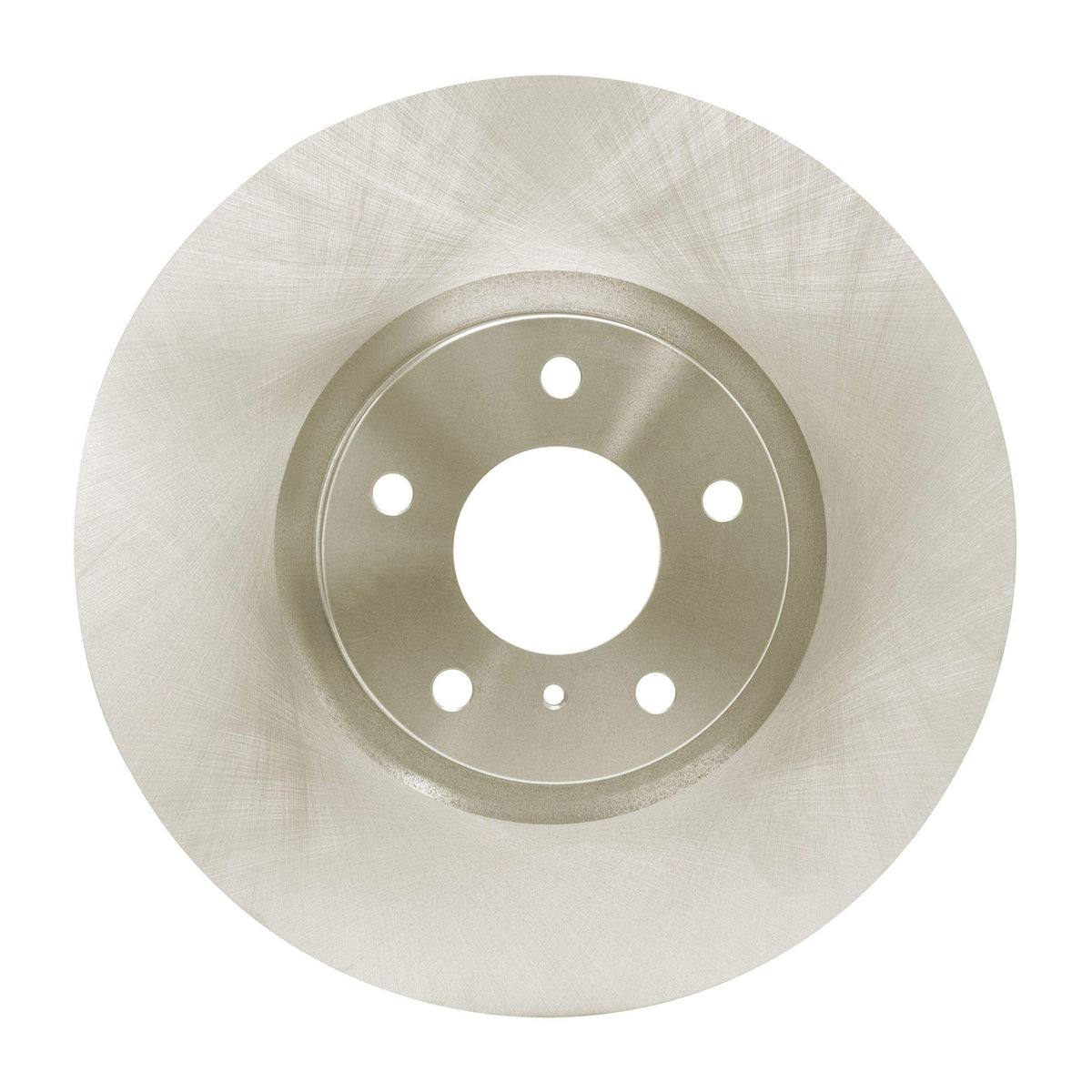 Dynamic Friction Company rear rotor front view showing smooth disc for consistent braking
