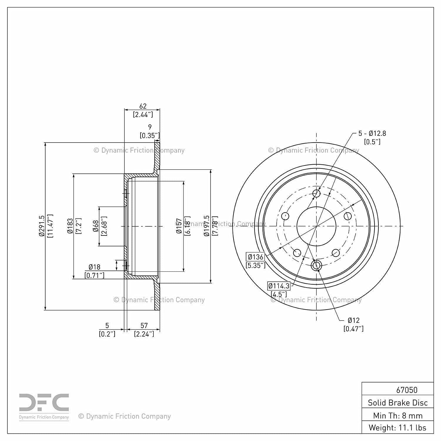 Dynamic Friction Company rotor side profile highlighting even thickness and balance benefits