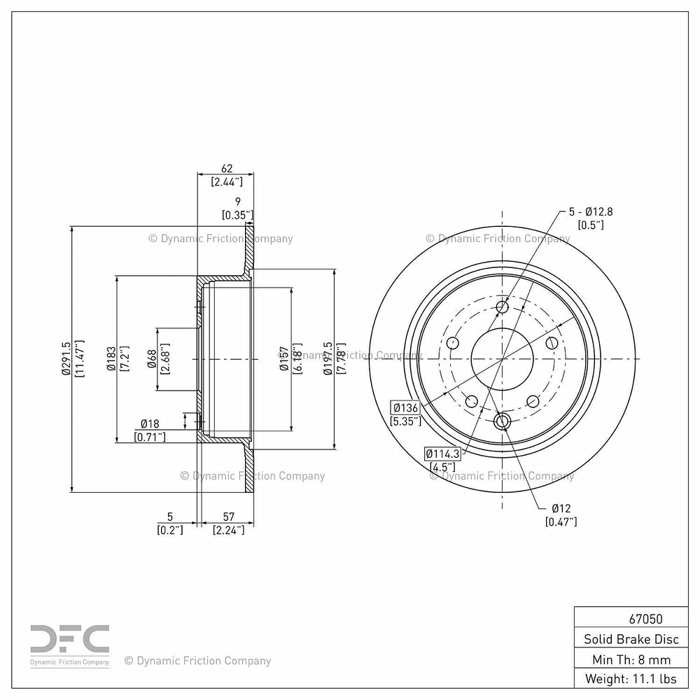Dynamic Friction Company rotor side profile highlighting even thickness and balance benefits
