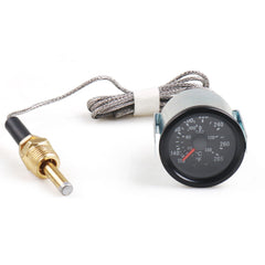 Dyno Racing front view of 52mm gauge showing readable dual-scale dial and retro bezel
