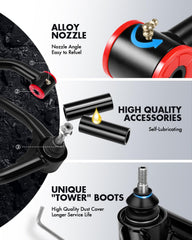 dynofit close-up of heat-treated ball joint with dust boot, improved durability benefit