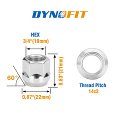 dynofit thread detail close-up revealing clean M14x2 threads for smooth fit