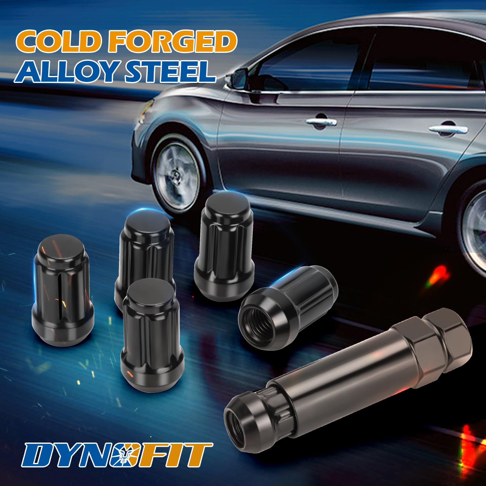 dynofit closed-end nut underside detail protecting studs from dirt and corrosion
