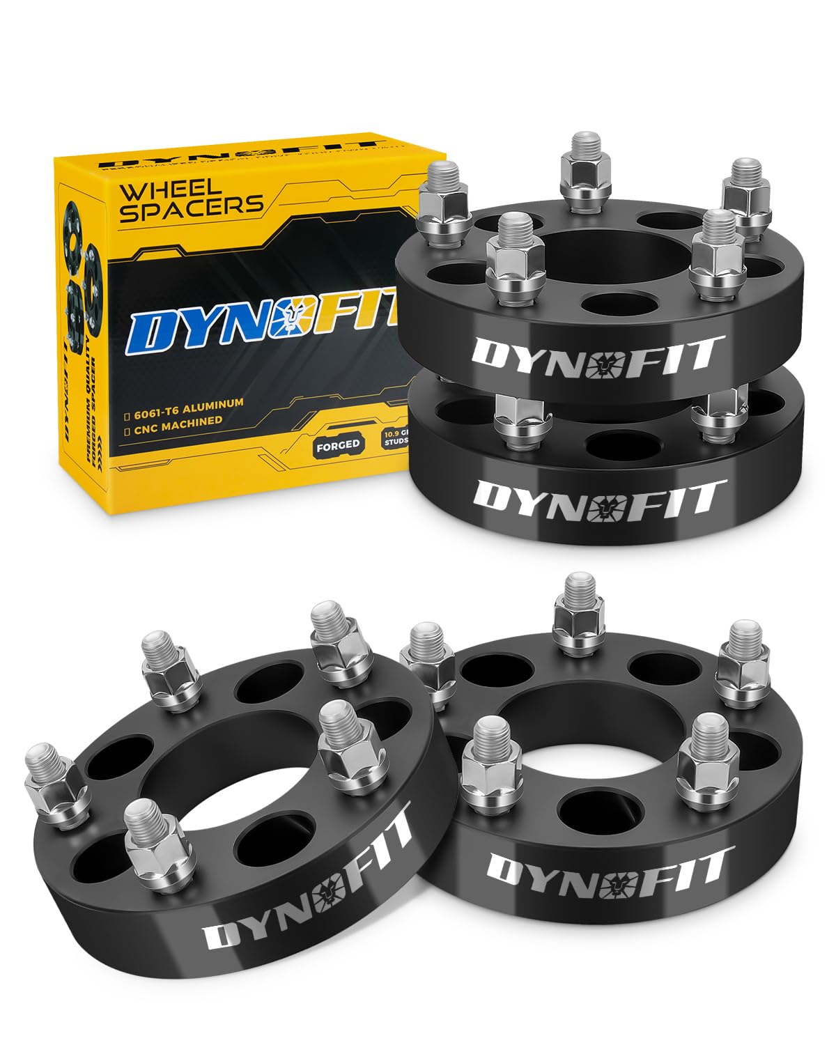 dynofit front-facing adapter set showing four pieces and hardware for easy swap
