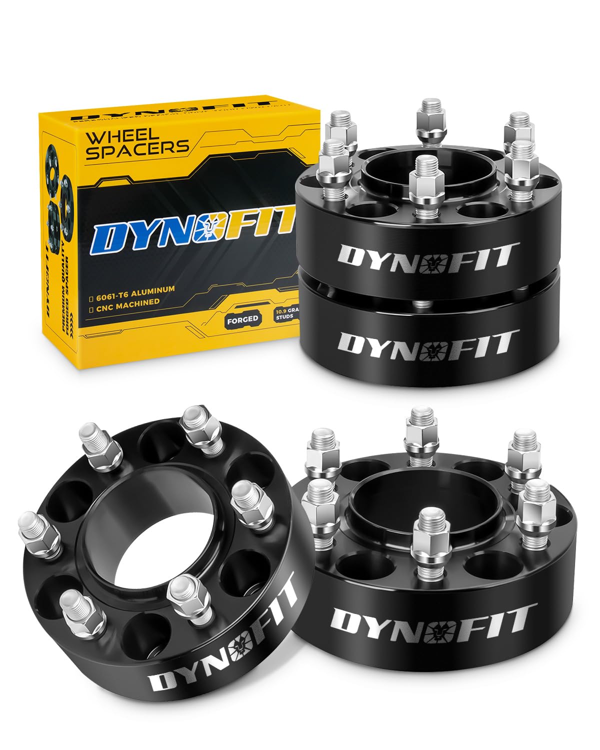 dynofit front view spacers packaging showing four-piece kit and label benefit clarity