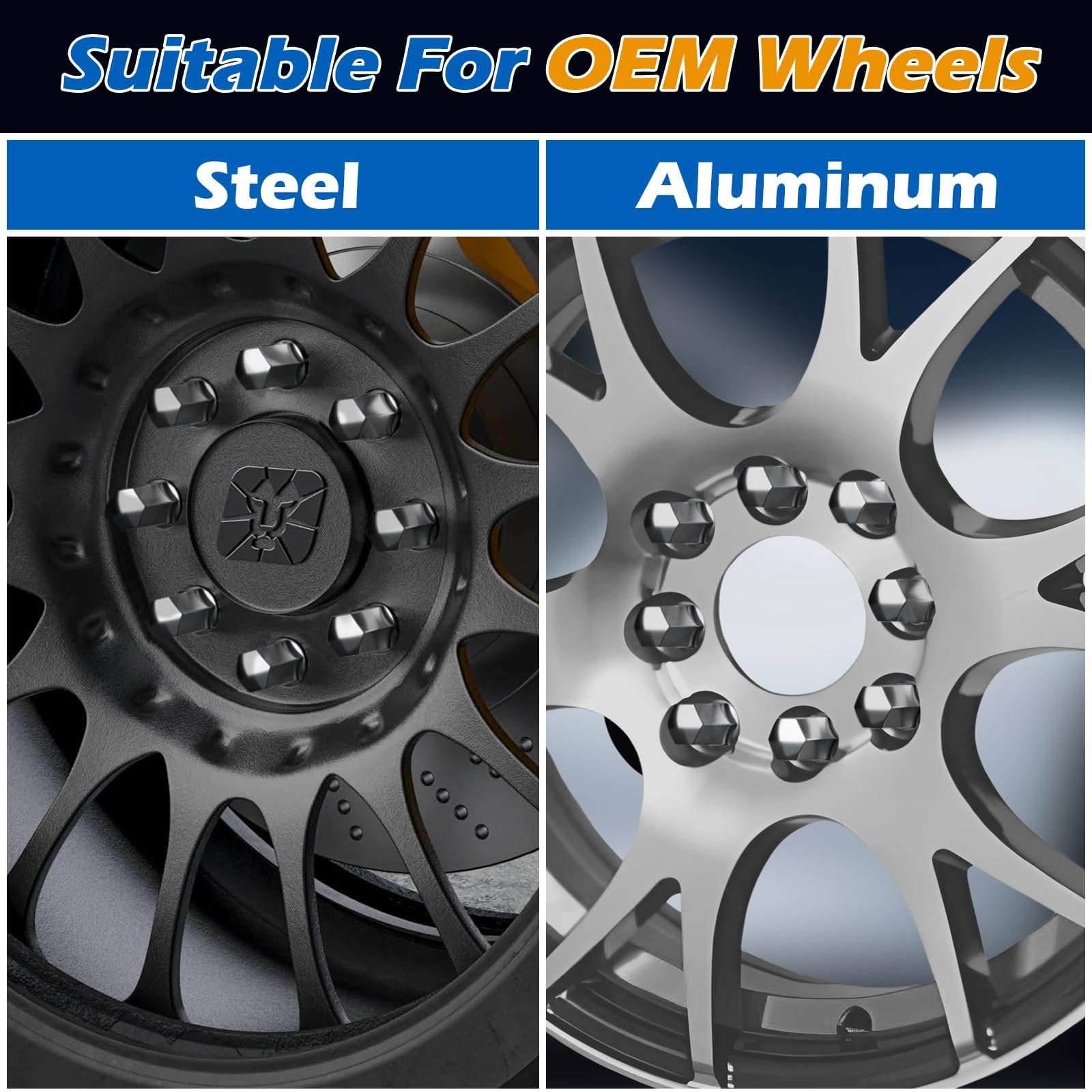 dynofit lug nut installed on Chevy Silverado wheel demonstrating correct seating and finish
