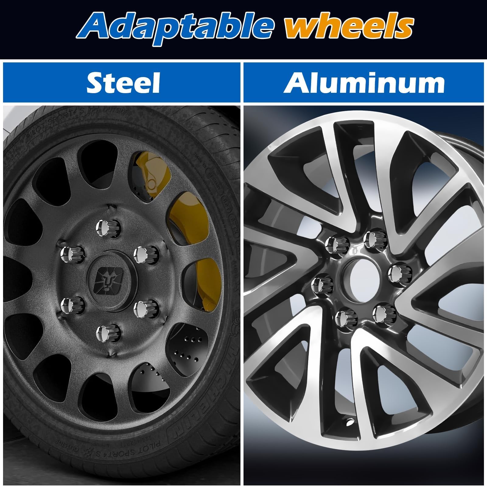 dynofit installed on Silverado aftermarket wheel demonstrating finished look