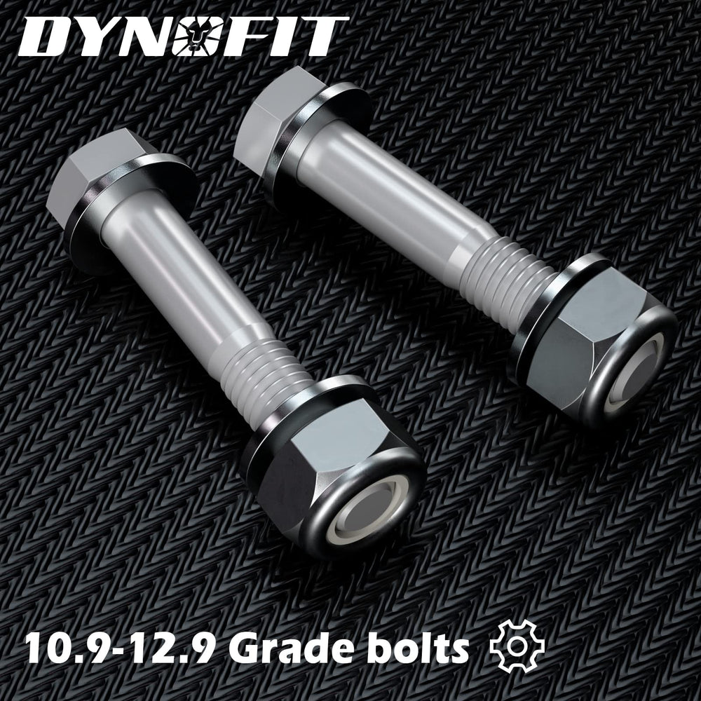 dynofit installed on a Silverado rear suspension showing correct arm alignment