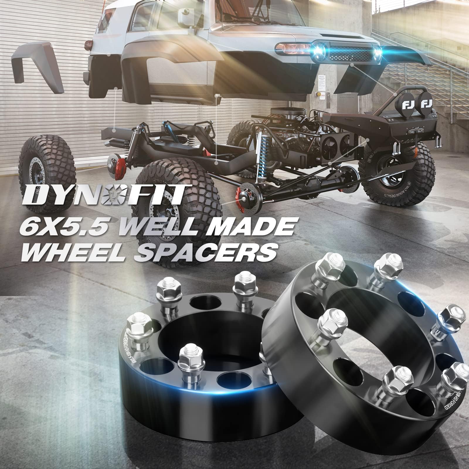 dynofit spacers on off-road truck illustrating wider stance and style benefit