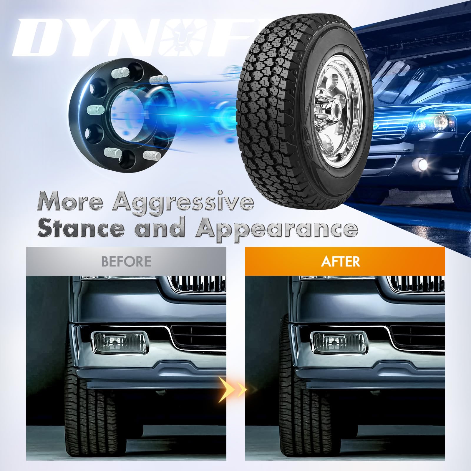 dynofit truck lifestyle shot showing aggressive wide stance and visual enhancement benefit