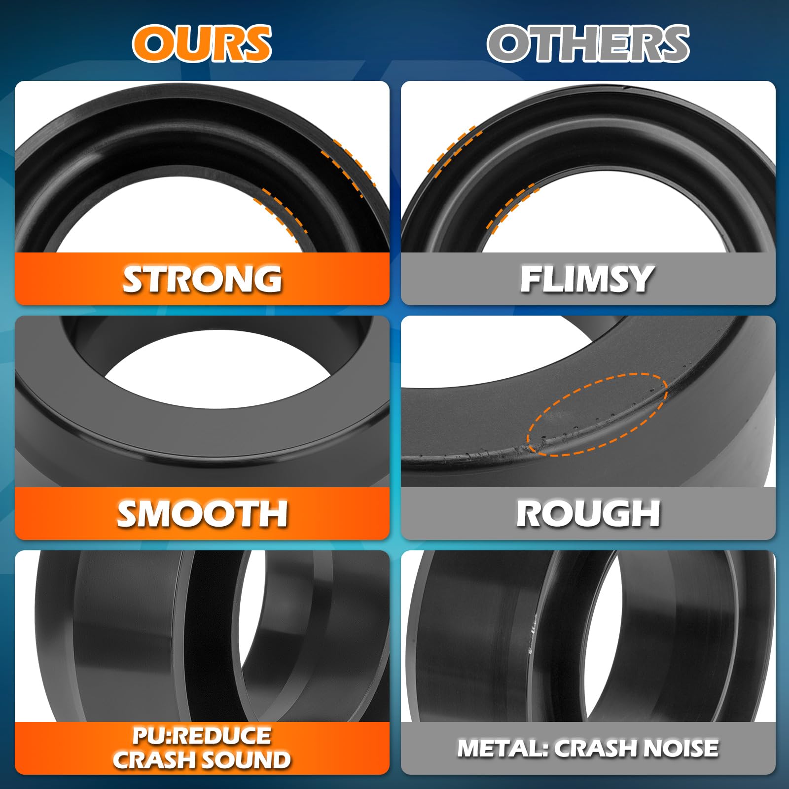 dynofit spacer next to tape measure illustrating true 3 inch lift and accurate sizing benefit