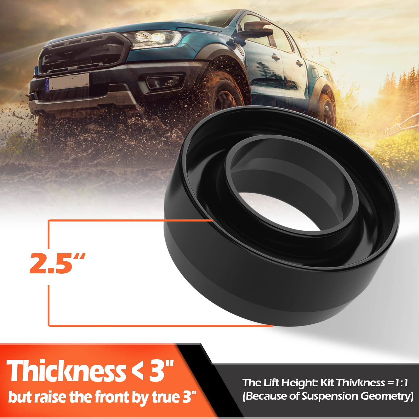 dynofit side profile showing truck lifted 3 inches for larger tire fitment benefit