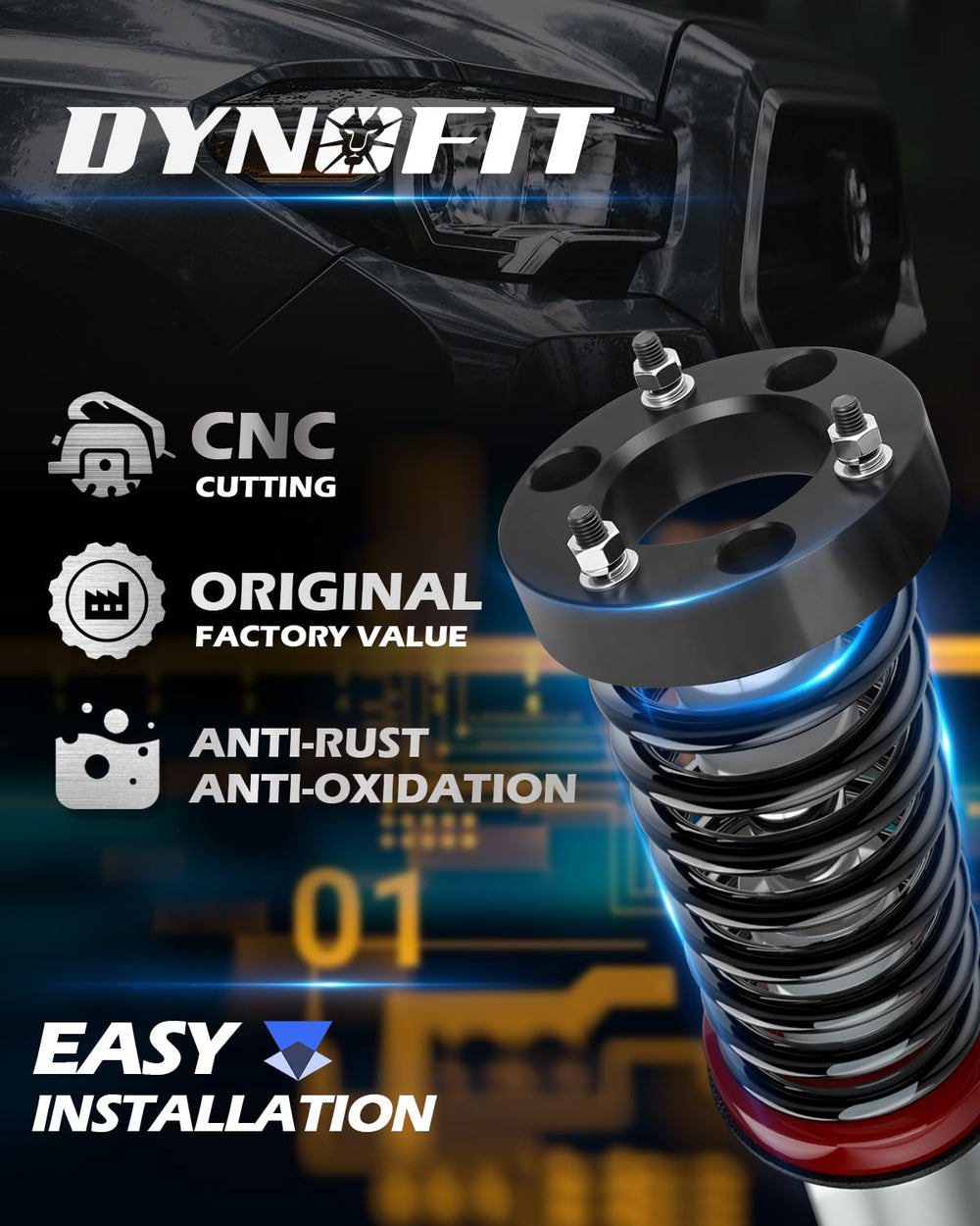 dynofit spacer close-up of machined surface demonstrating precision fit