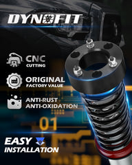 dynofit strut spacer closeup showing forged aluminum strength benefit