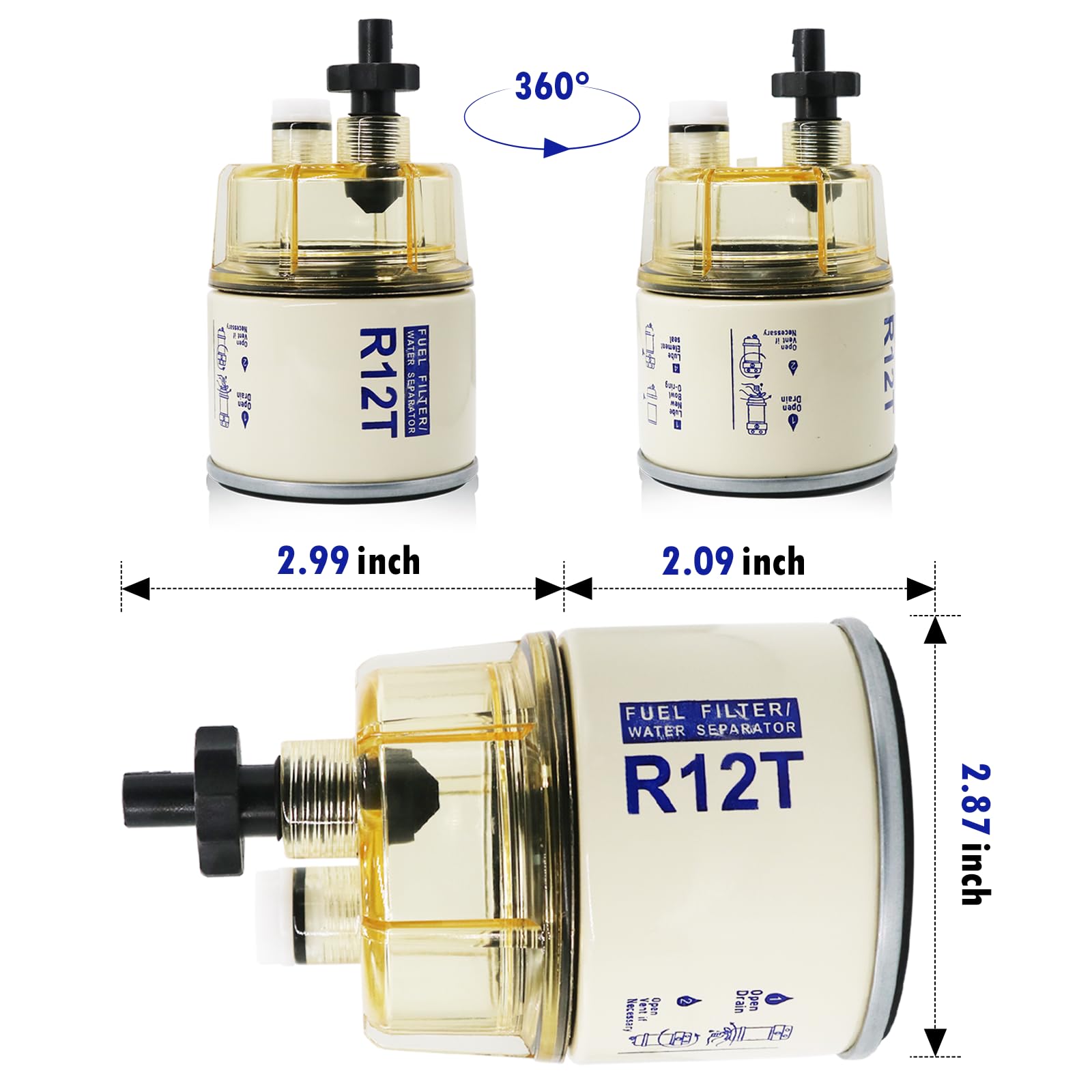 DZFST.FI close-up of transparent water-collection bowl for easy inspection benefit
