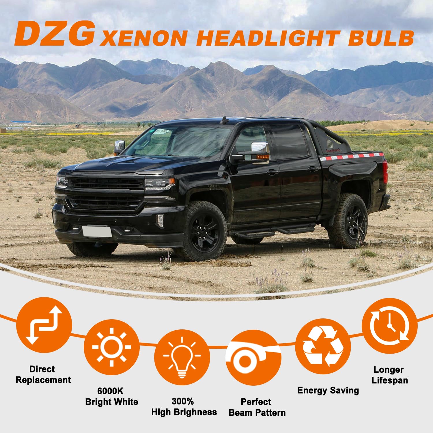 DZG D5S beam pattern on dark road displaying brighter, whiter illumination