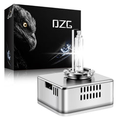 DZG D5S bulb front view showing retail packaging and quick fit benefits