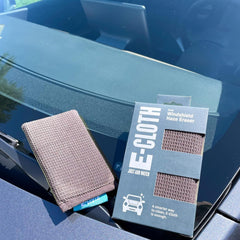 E-Cloth smooth microfiber side close-up polishing glass to streak-free clarity
