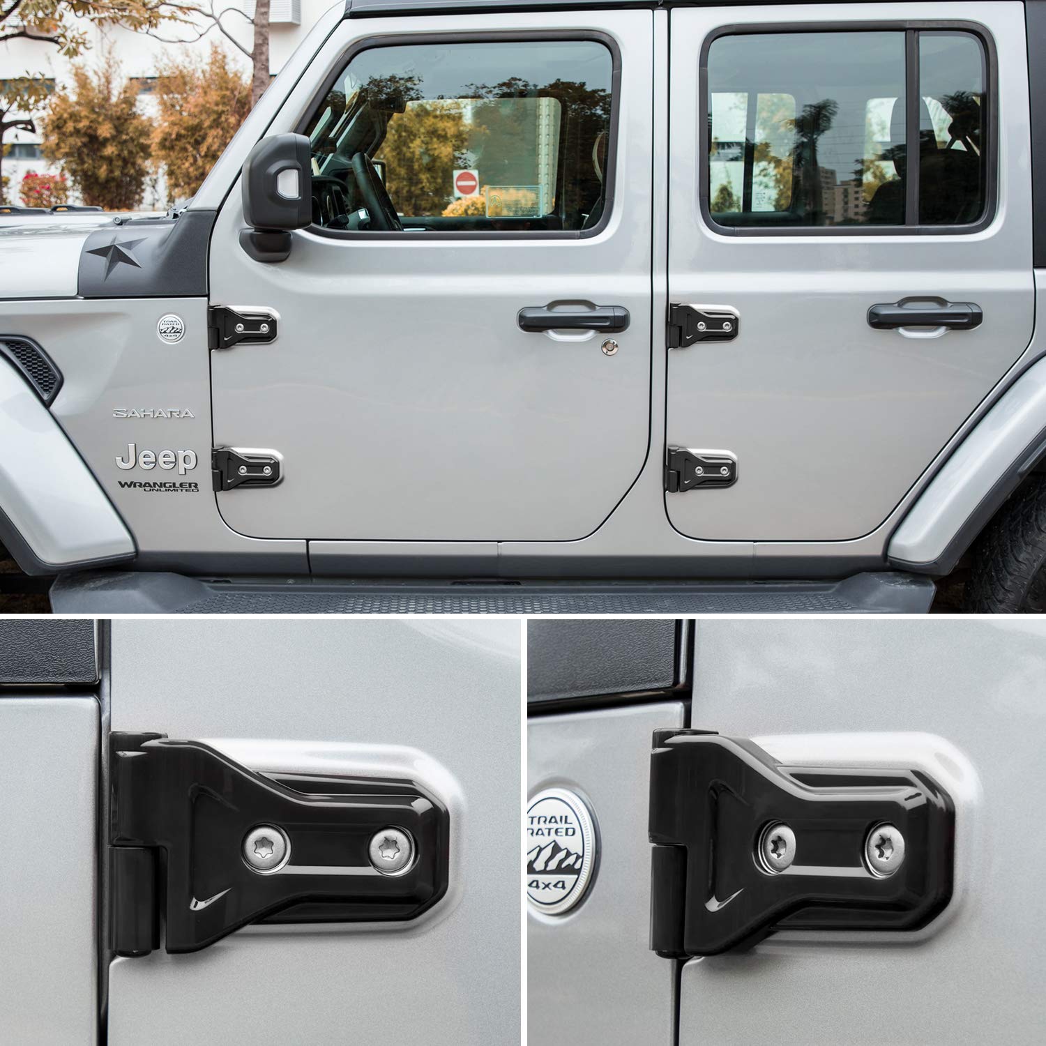 E-cowlboy installed on front hinge demonstrating clean look and scratch coverage