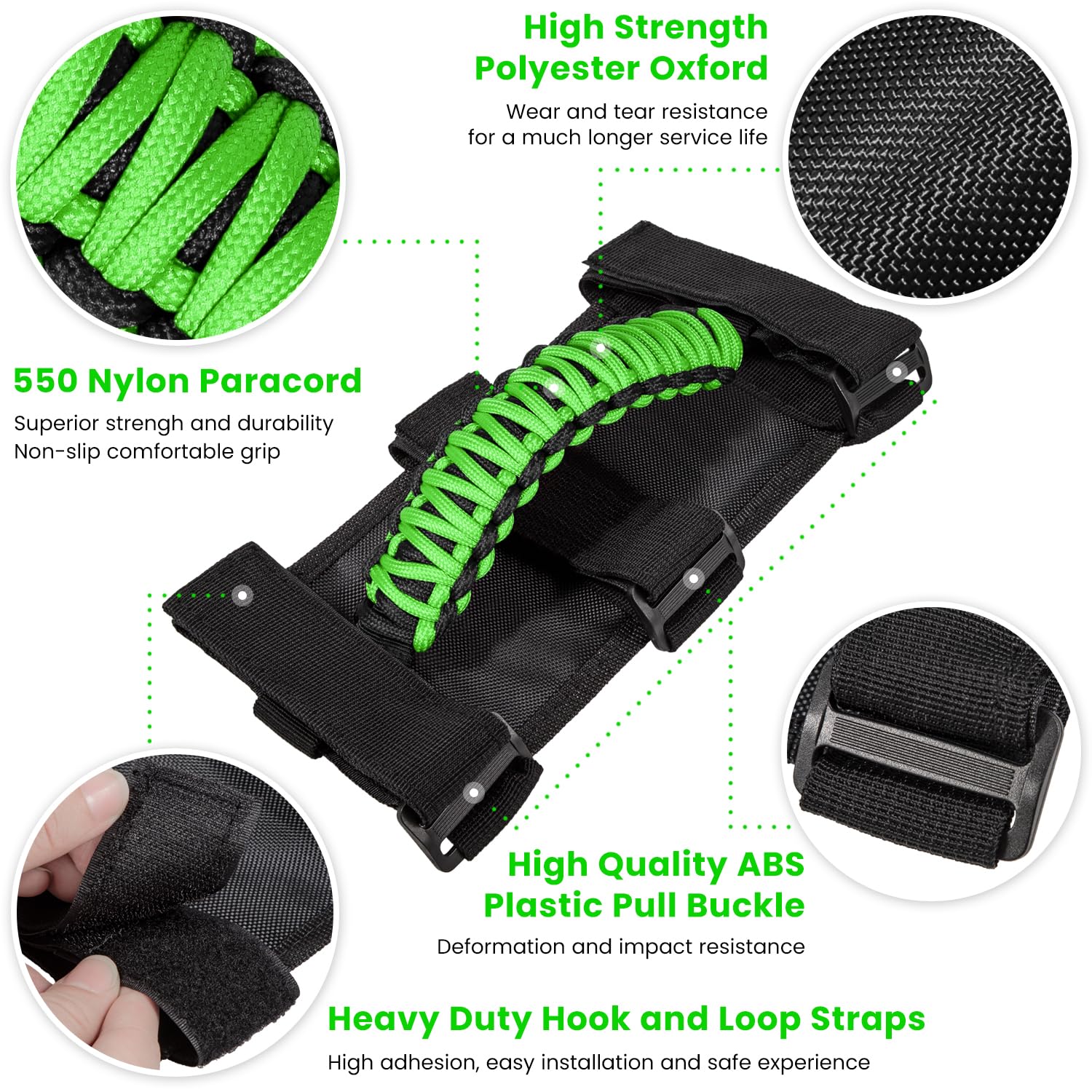 E-cowlboy installed on Jeep Wrangler roll bar, provides secure passenger support