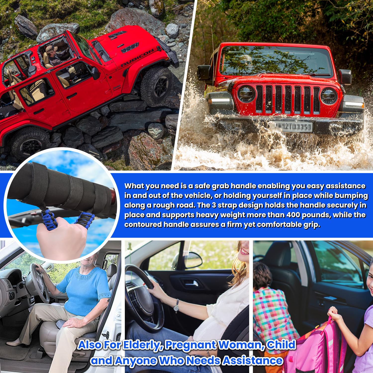 E-cowlboy installed on rear roll bar showing passenger stability benefit