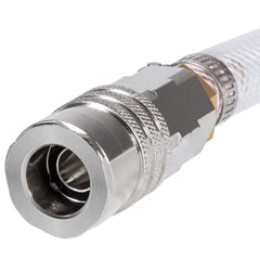 E-cowlboy hose installed on Volvo radiator demonstrating tool-free connection benefit