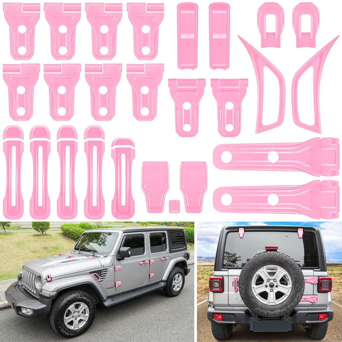 E-cowlboy Jeep Wrangler full kit installed showing cohesive pink styling benefit