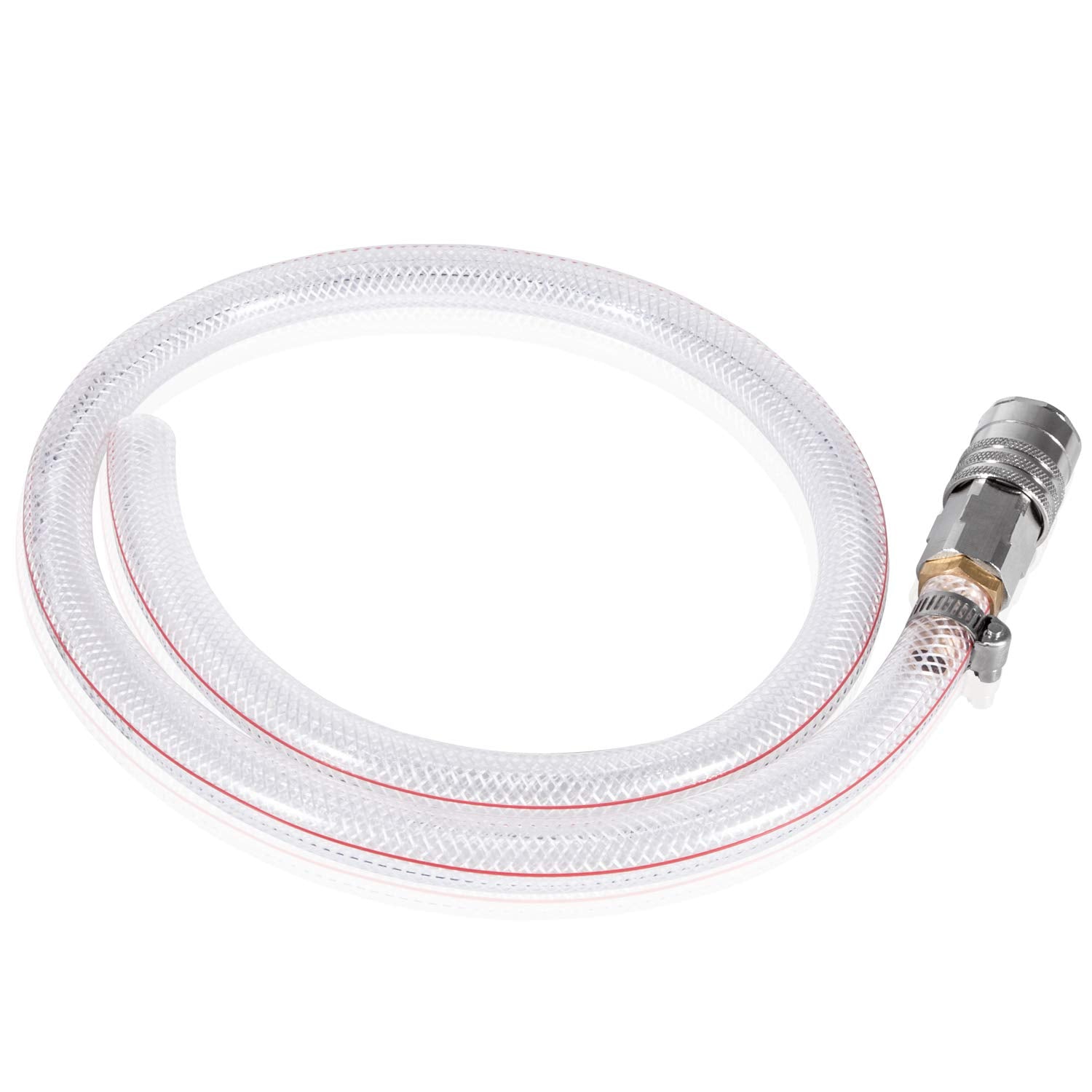 E-cowlboy hose next to tape measure confirming 1000mm length for reach advantage