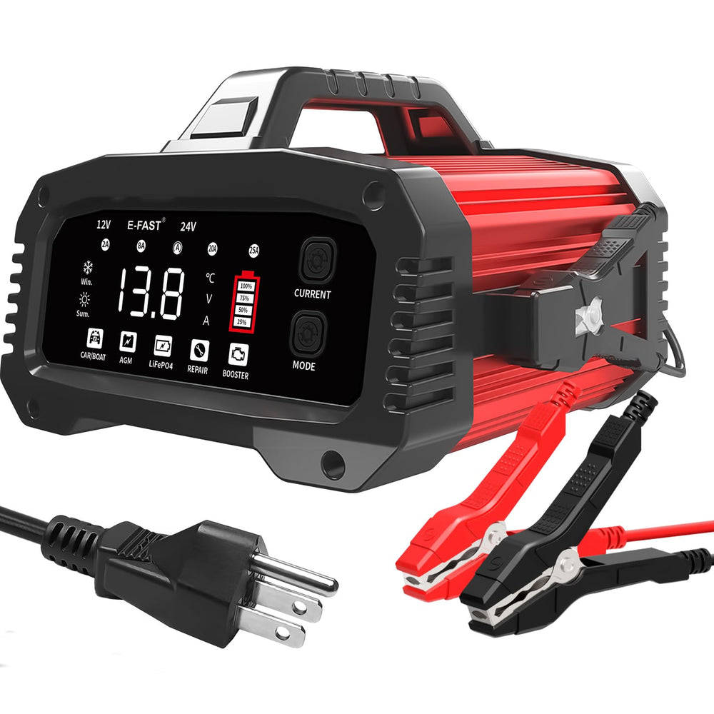 E-FAST front view of charger showing ports and rugged casing for reliable charging