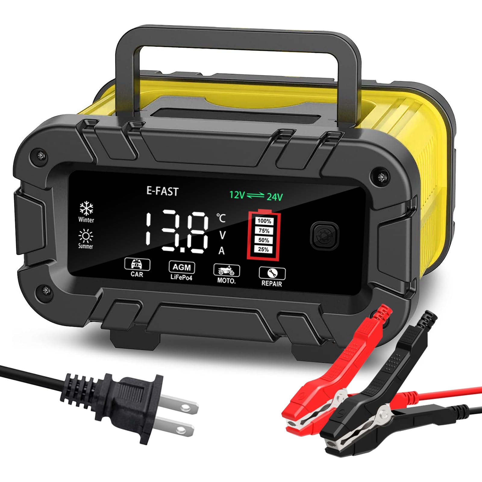 E-FAST front panel showing controls and ports for fast charging benefit
