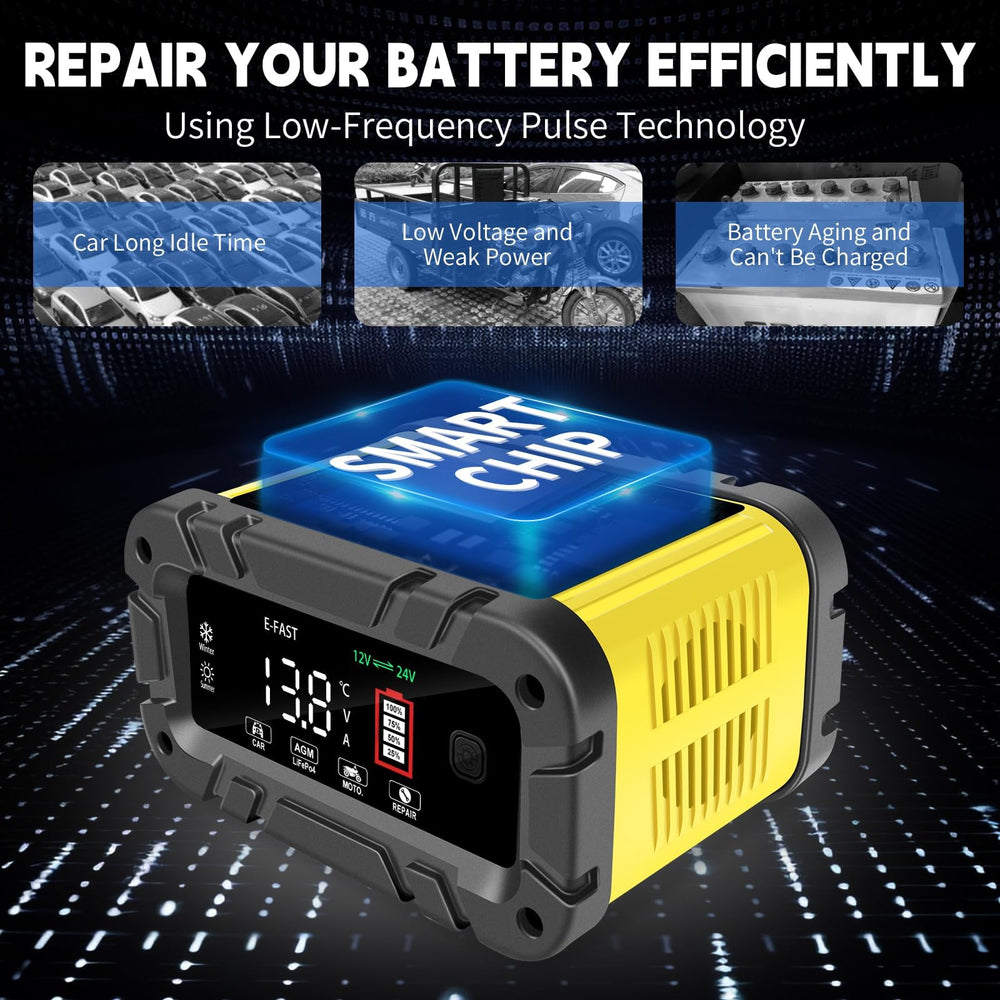E-FAST connected to car battery in engine bay for reliable roadside charging benefit