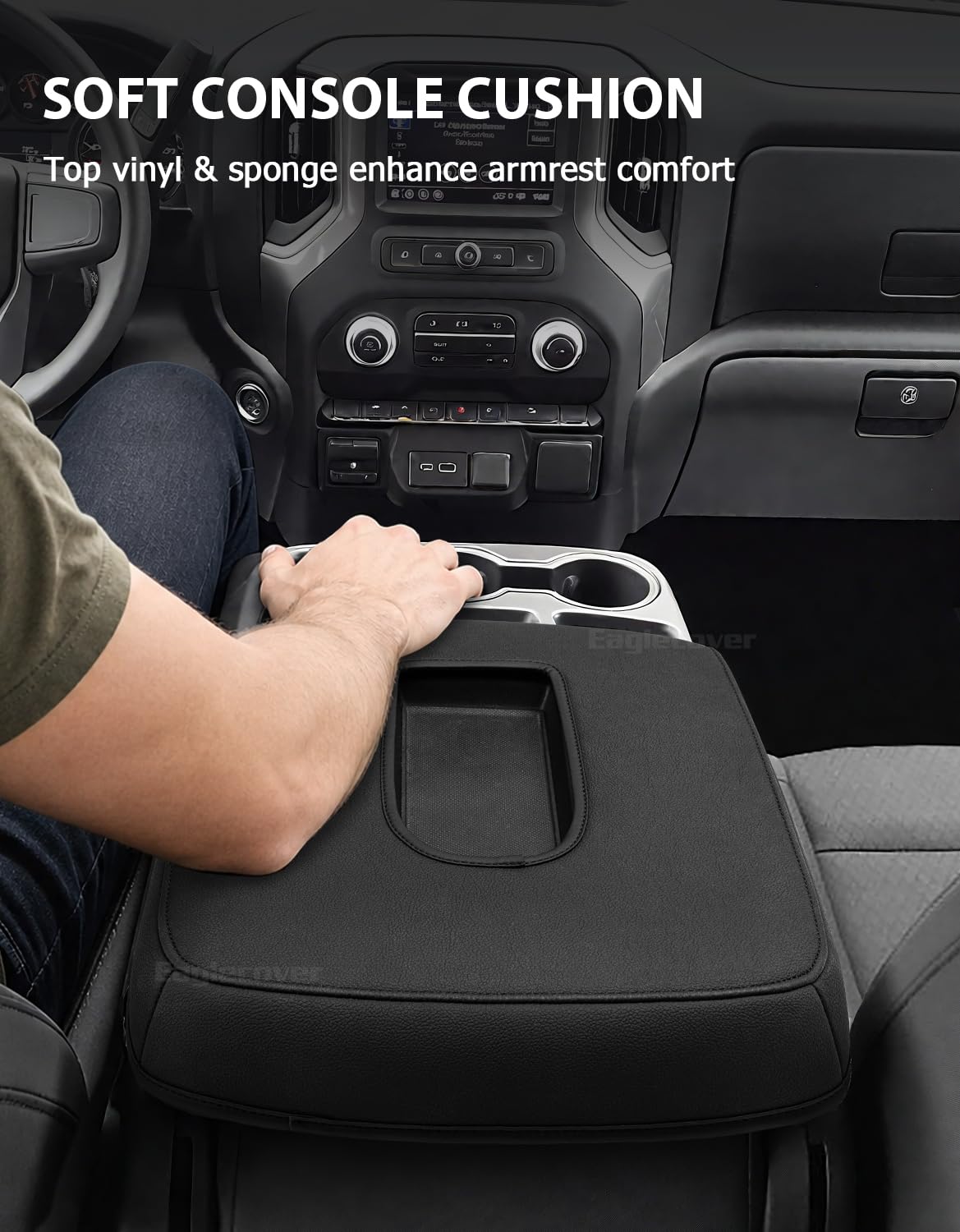 Eaglecover installed while pet sits, protecting console from claws