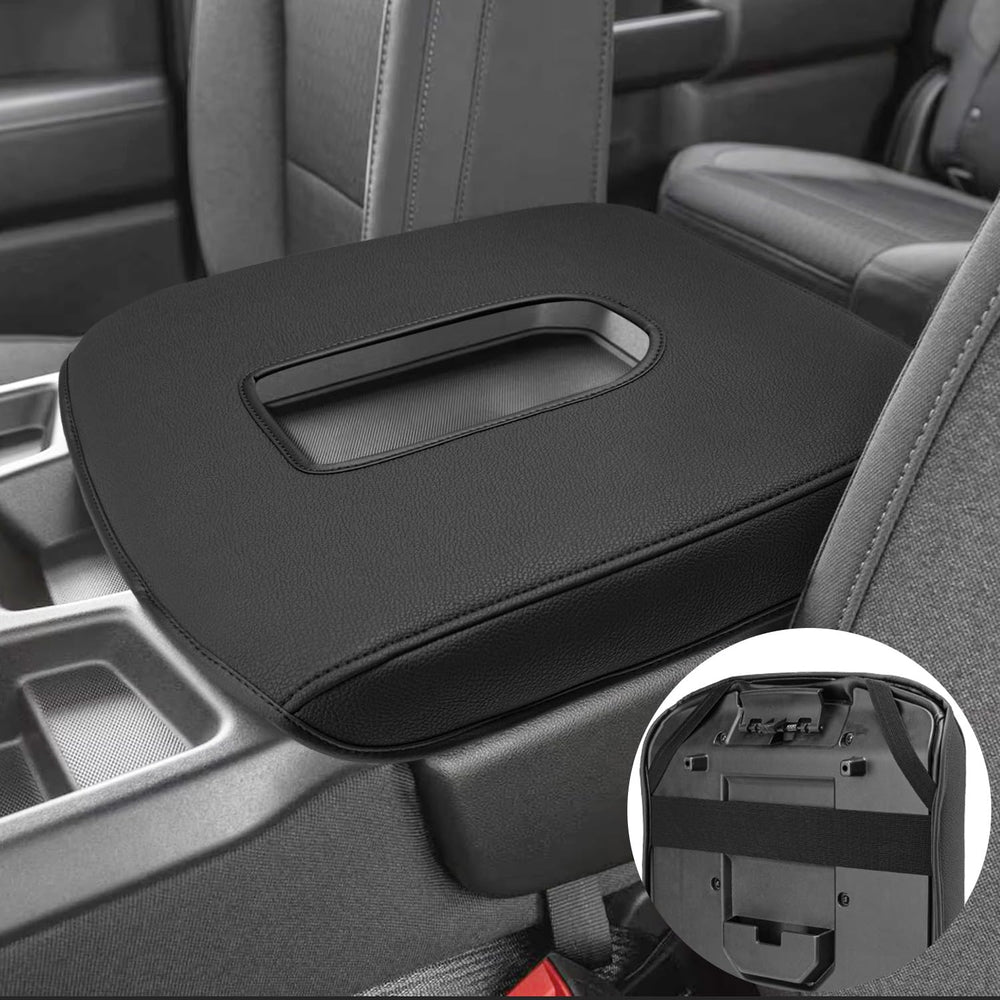 Eaglecover front view on Silverado console protects armrest from wear
