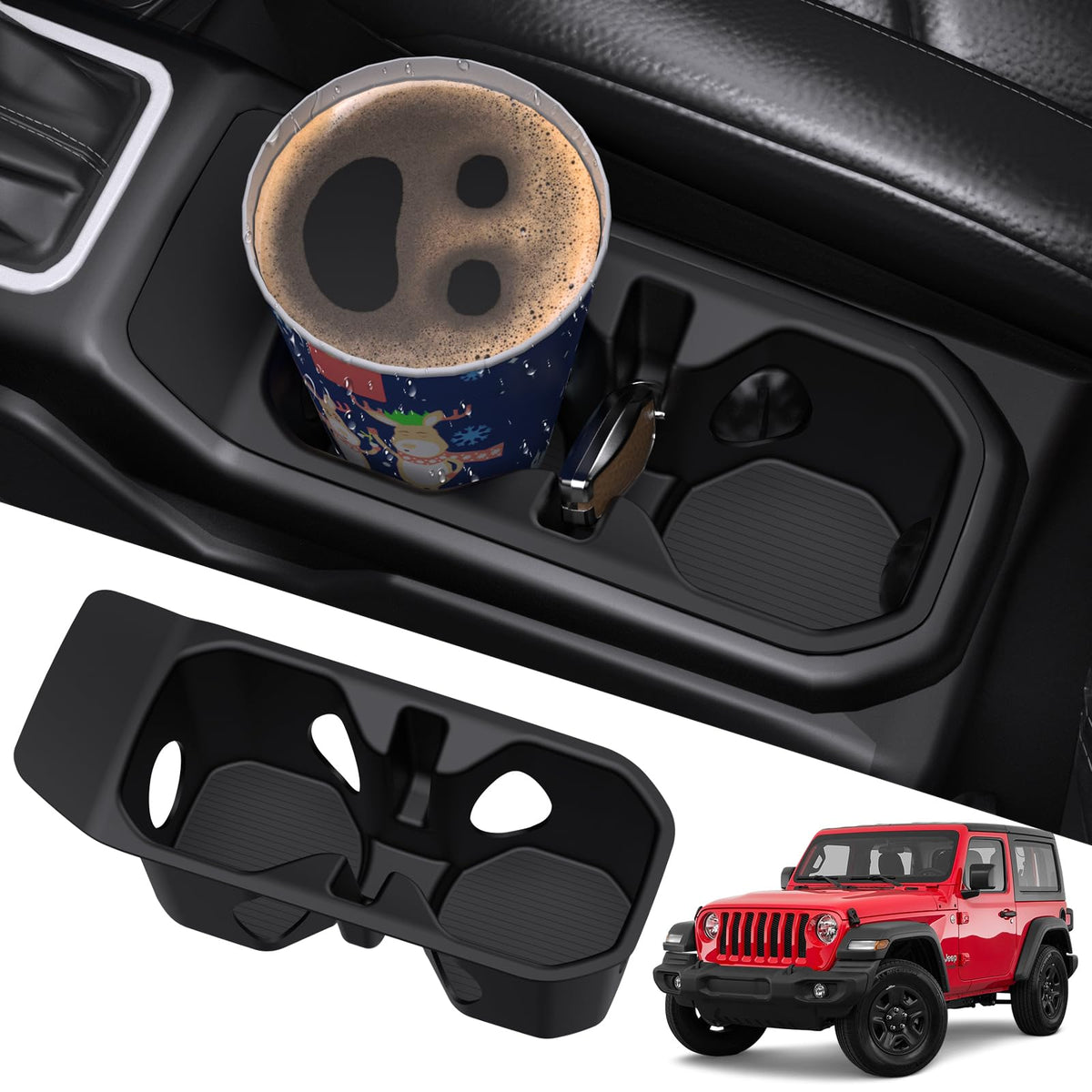 Eamplest front view installed in Jeep Wrangler showing clean fit and protection