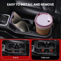 Eamplest top-down view with a mug demonstrating secure drink stability