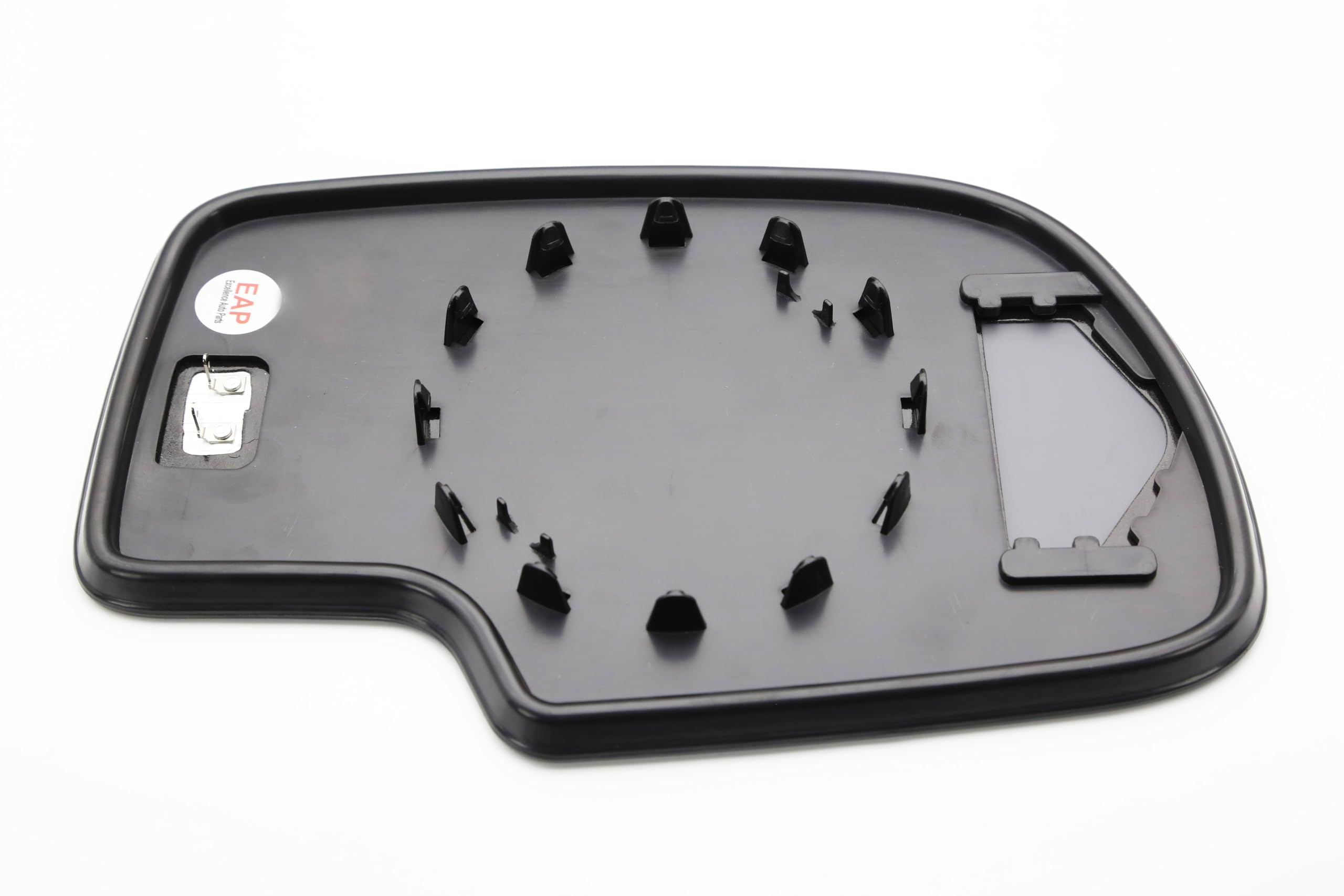 EAP mirror glass plastic back plate mounting detail for easy clip-in installation