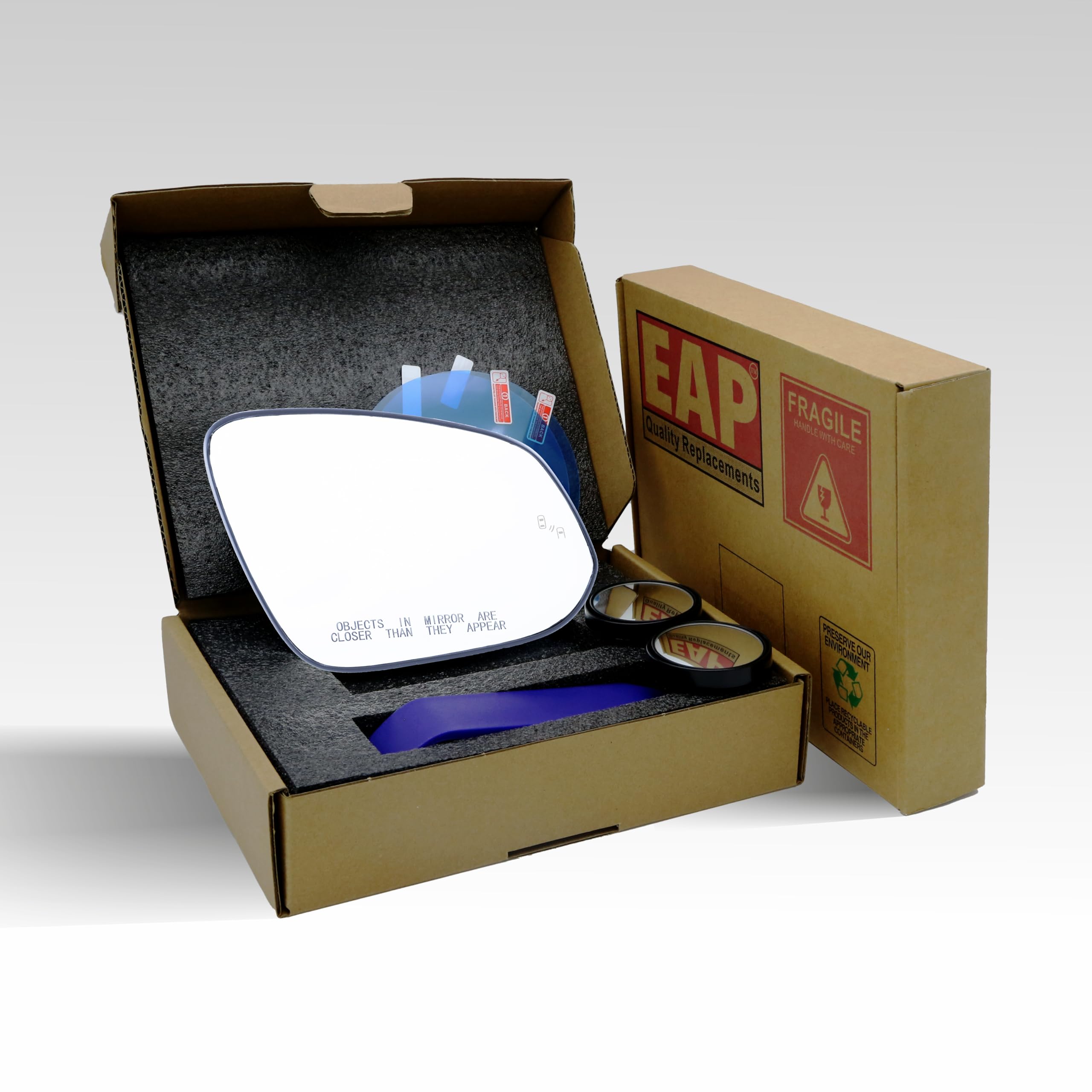EAP mirror installed on a Toyota RAV4 demonstrating fitment and improved visibility in traffic