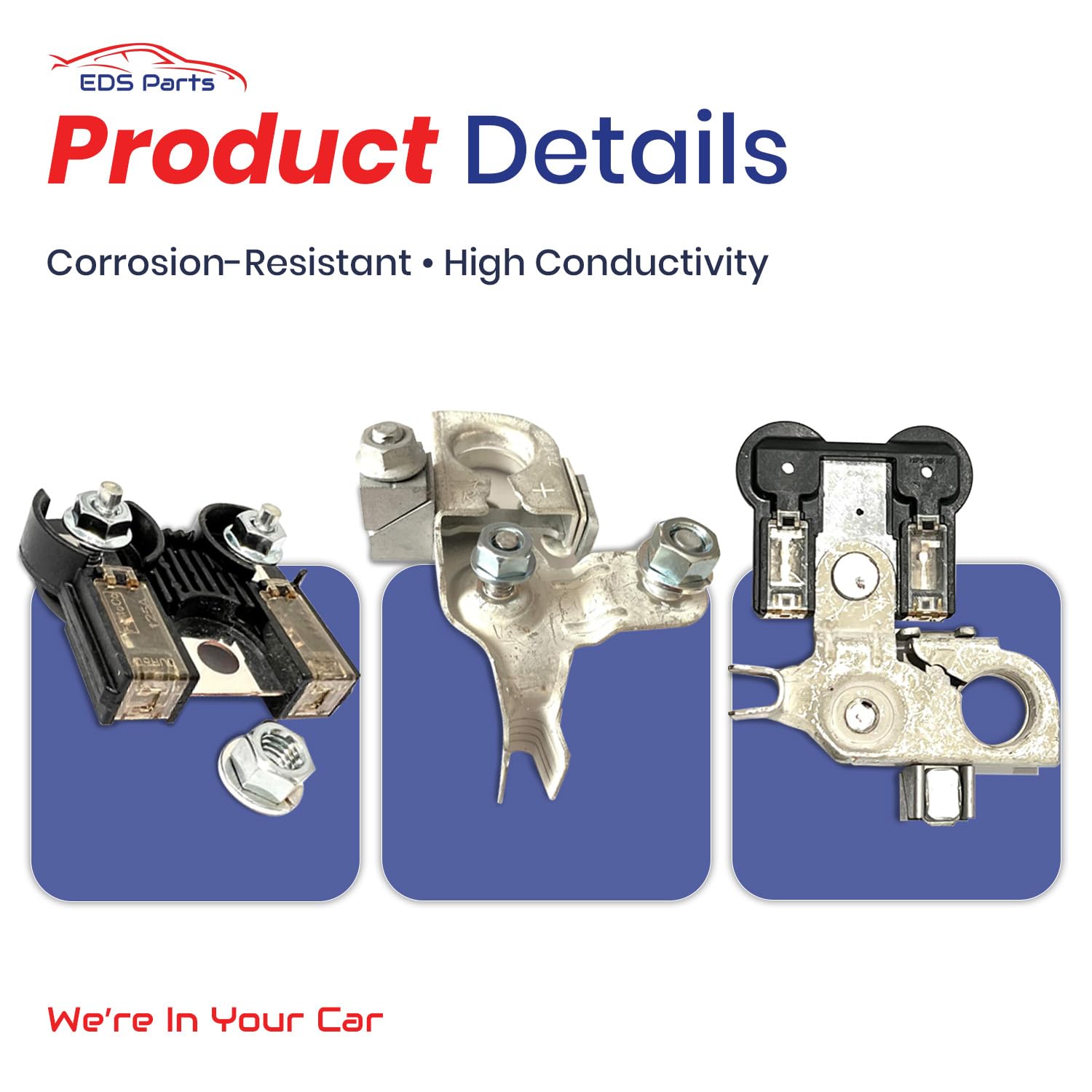 EAPP installed on F-150 battery stud demonstrating direct-fit OEM replacement and stable power