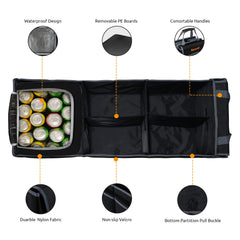 EAROND internal view with removable dividers and mesh pockets benefit: customizable organization