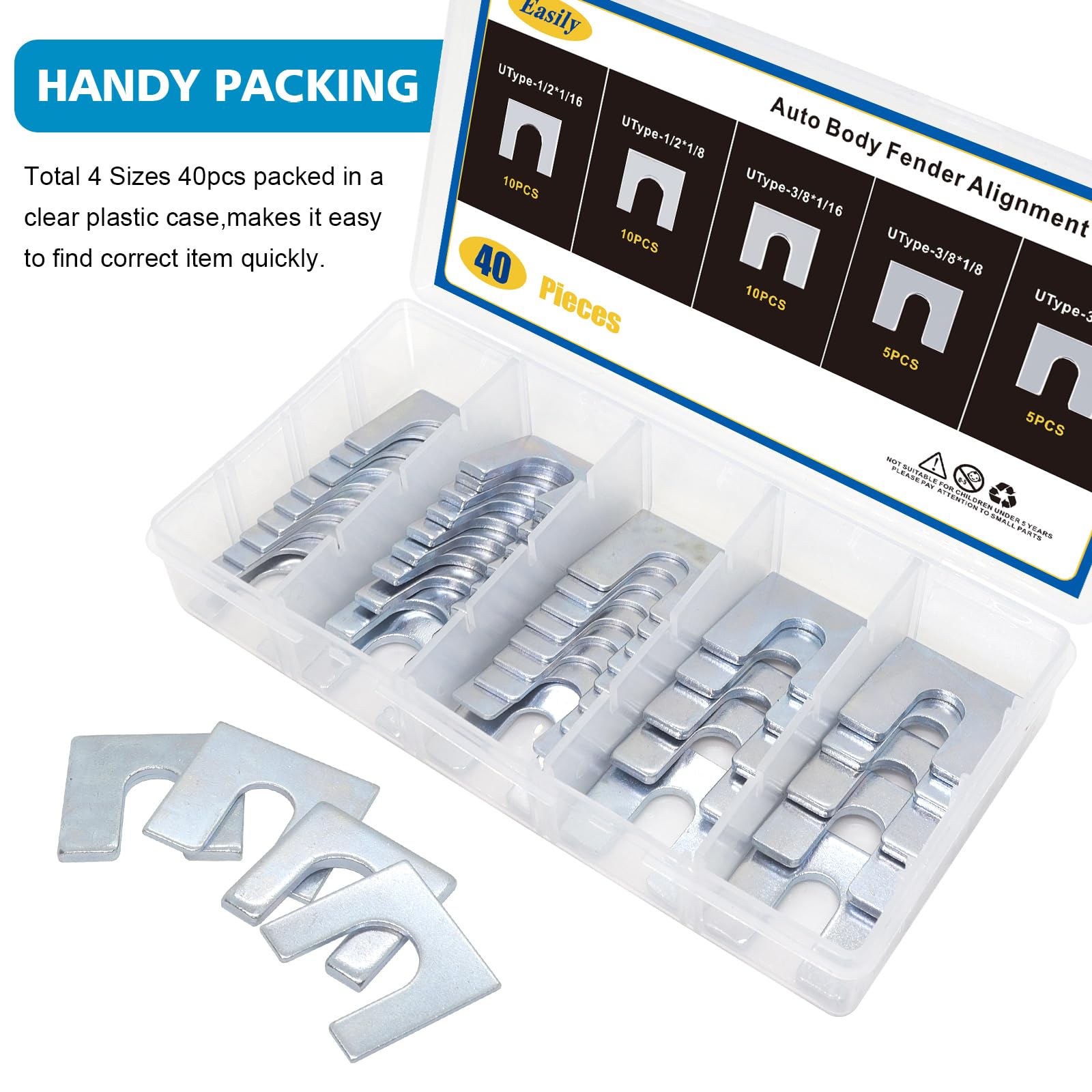Easily shims next to ruler showing thickness comparison and measurement benefit