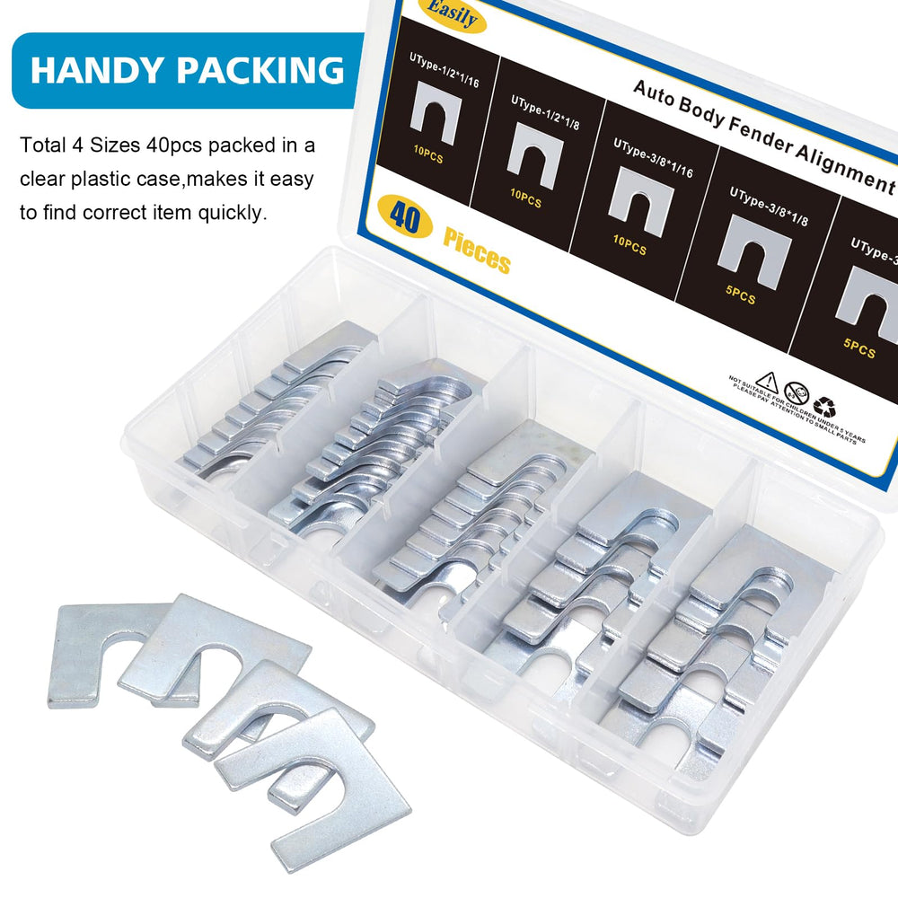 Easily shims next to ruler showing thickness comparison and measurement benefit