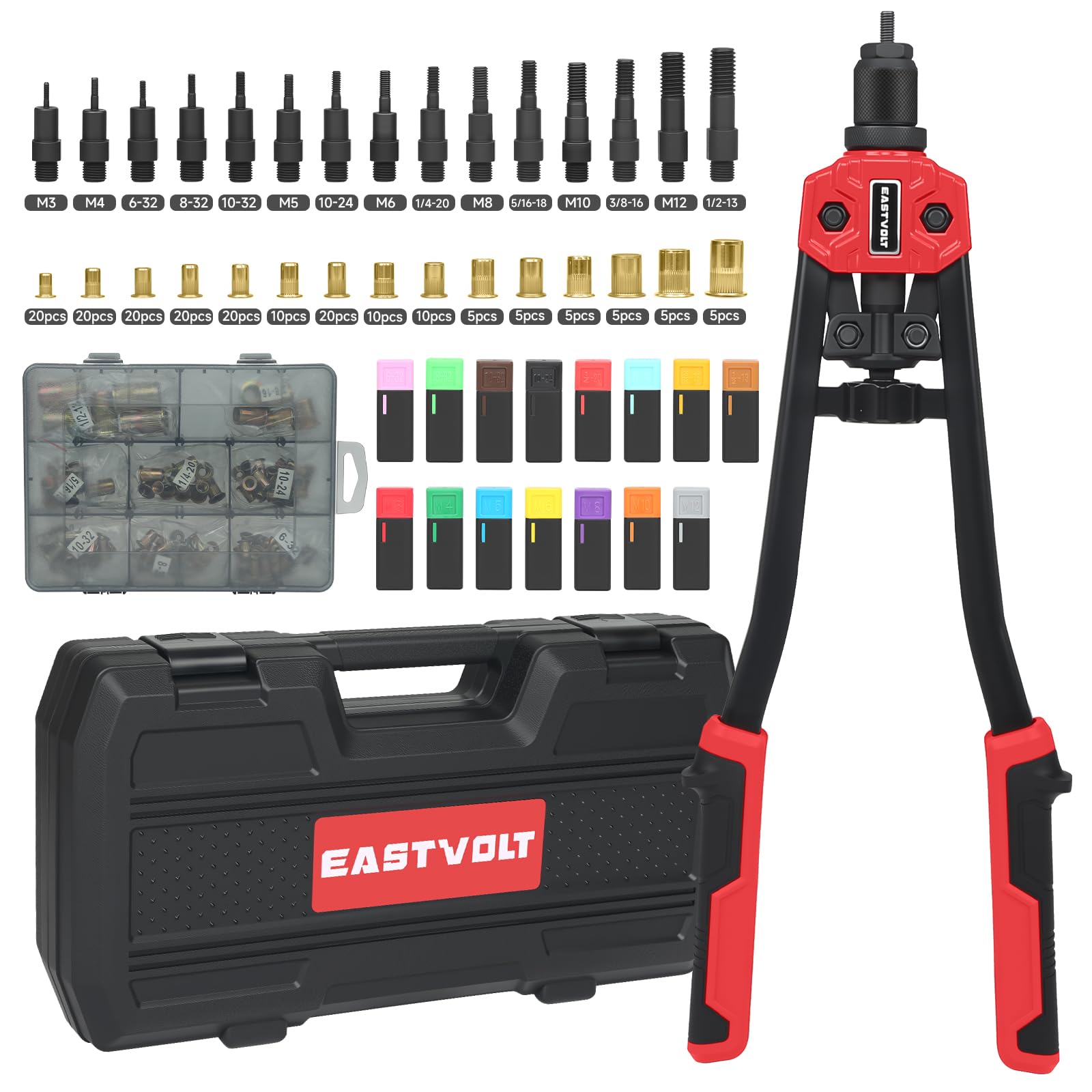 Eastvolt front view showing tool and case for portable organization and protection