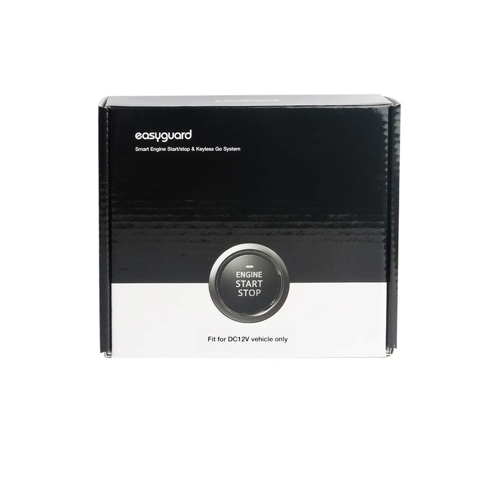 EASYGUARD packaging and warranty card showing included documentation and support