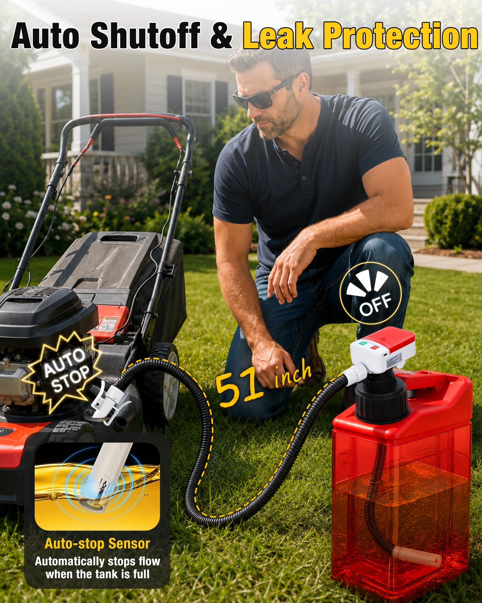 Eazy2hD auto-stop sensor close-up preventing overfill and spills
