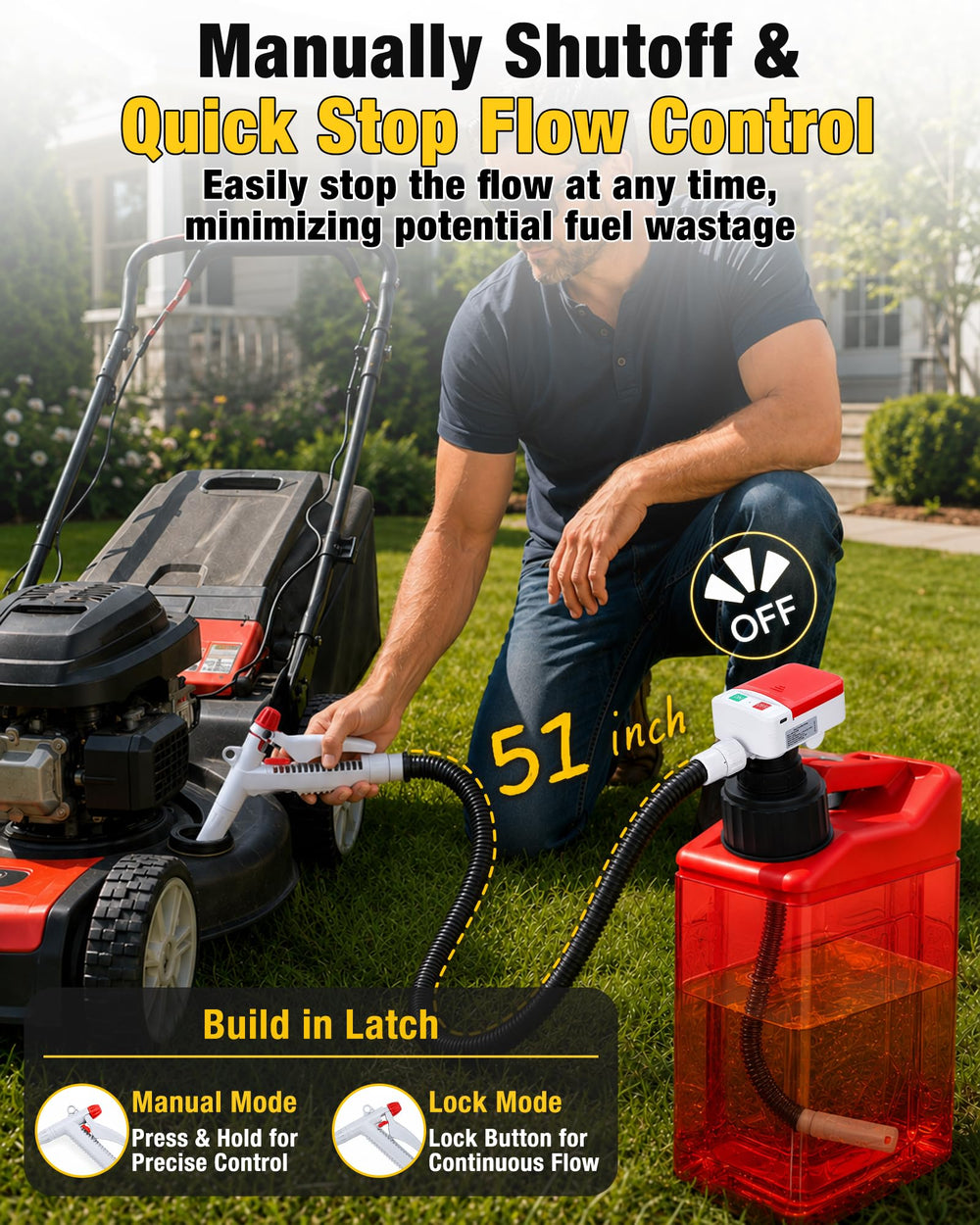 Eazy2hD 51-inch hose and four adapters laid out for secure, leak-free connections