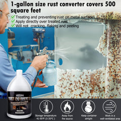 Eazy2hD brush applying converter to rusty metal for fast corrosion stabilization