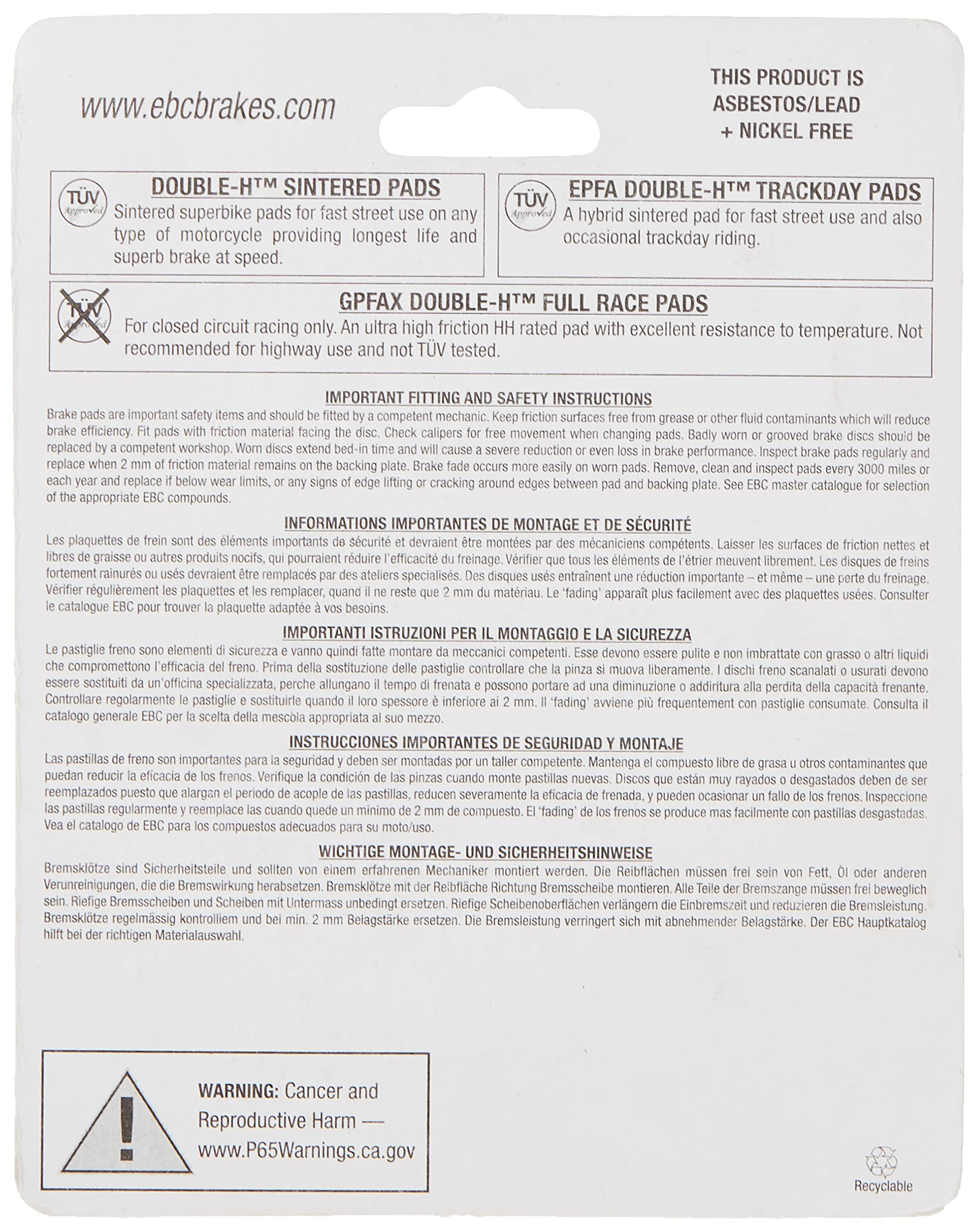 EBC FA266HH close-up of friction surface highlighting bonding and wear resistance
