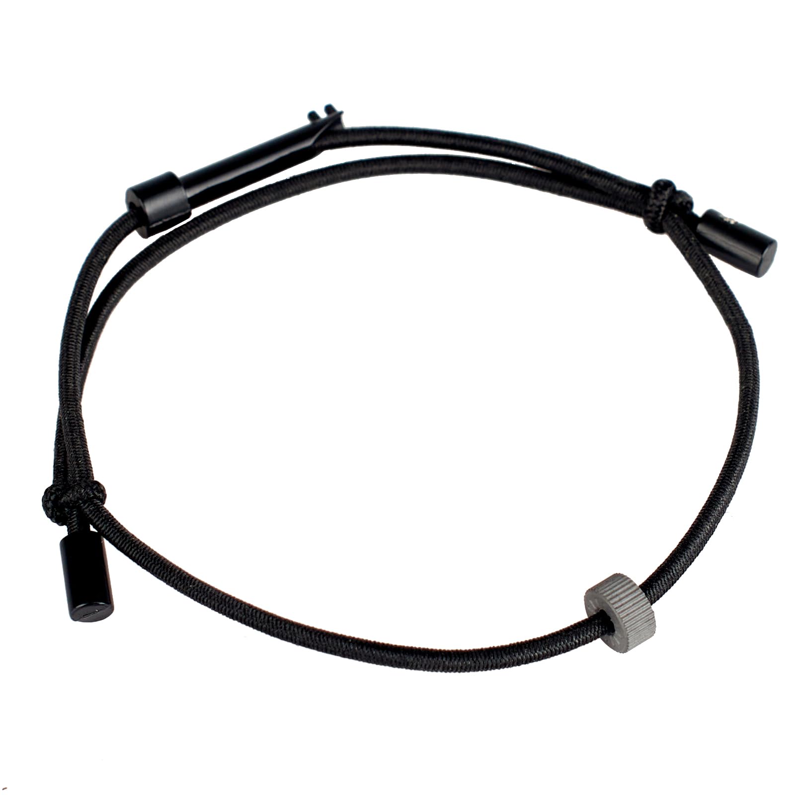ECBANLI bracelet front view showing band and striker bead for quick access
