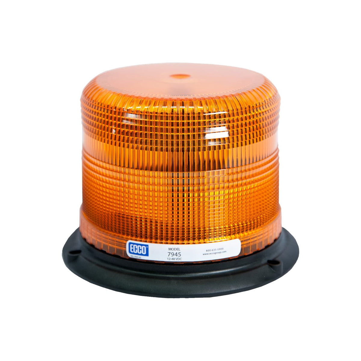 ECCO 7945A front view showing amber lens and bright visibility benefit